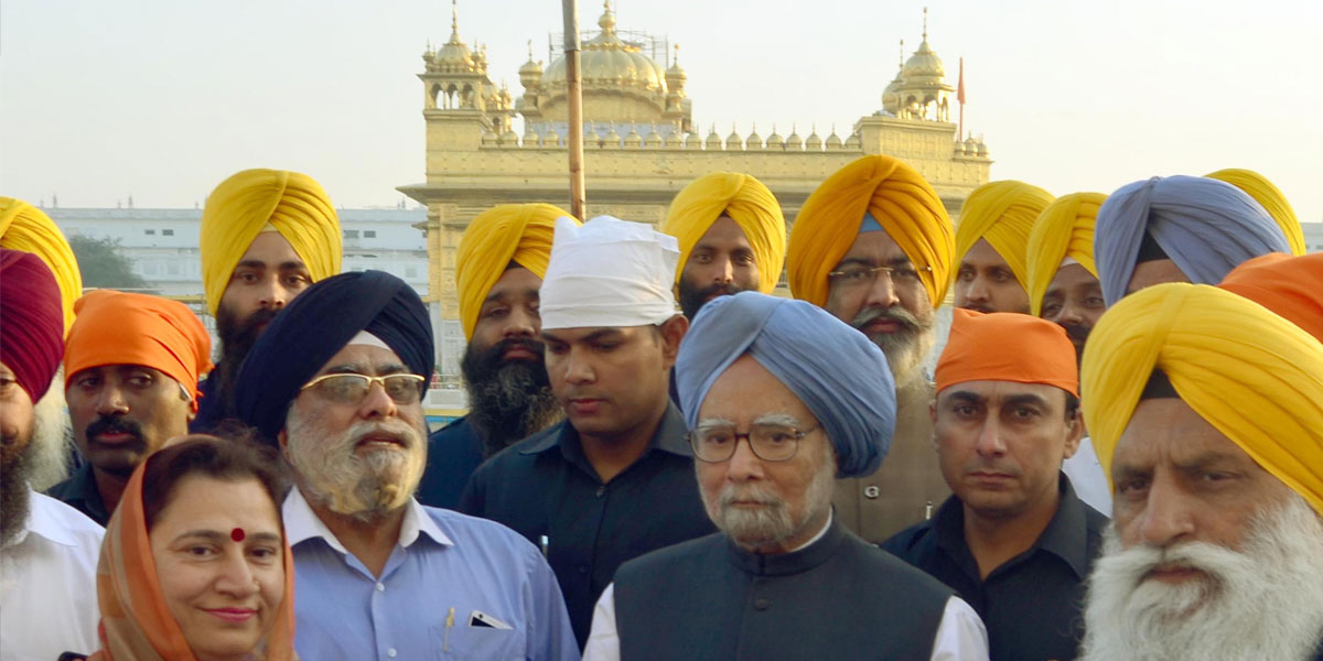 Former Prime Minister Manmohan Singh at the Golden Temple in Amritsar